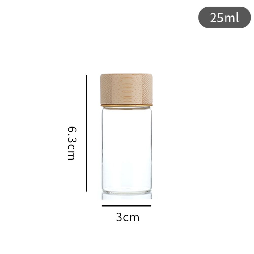 Botellas dispensadoras de vidrio, frascos de especias sellados, tanque de almacenamiento transparente, herramienta de almacenamiento, botellas de vidrio con tapas de madera: Caqui oscuro