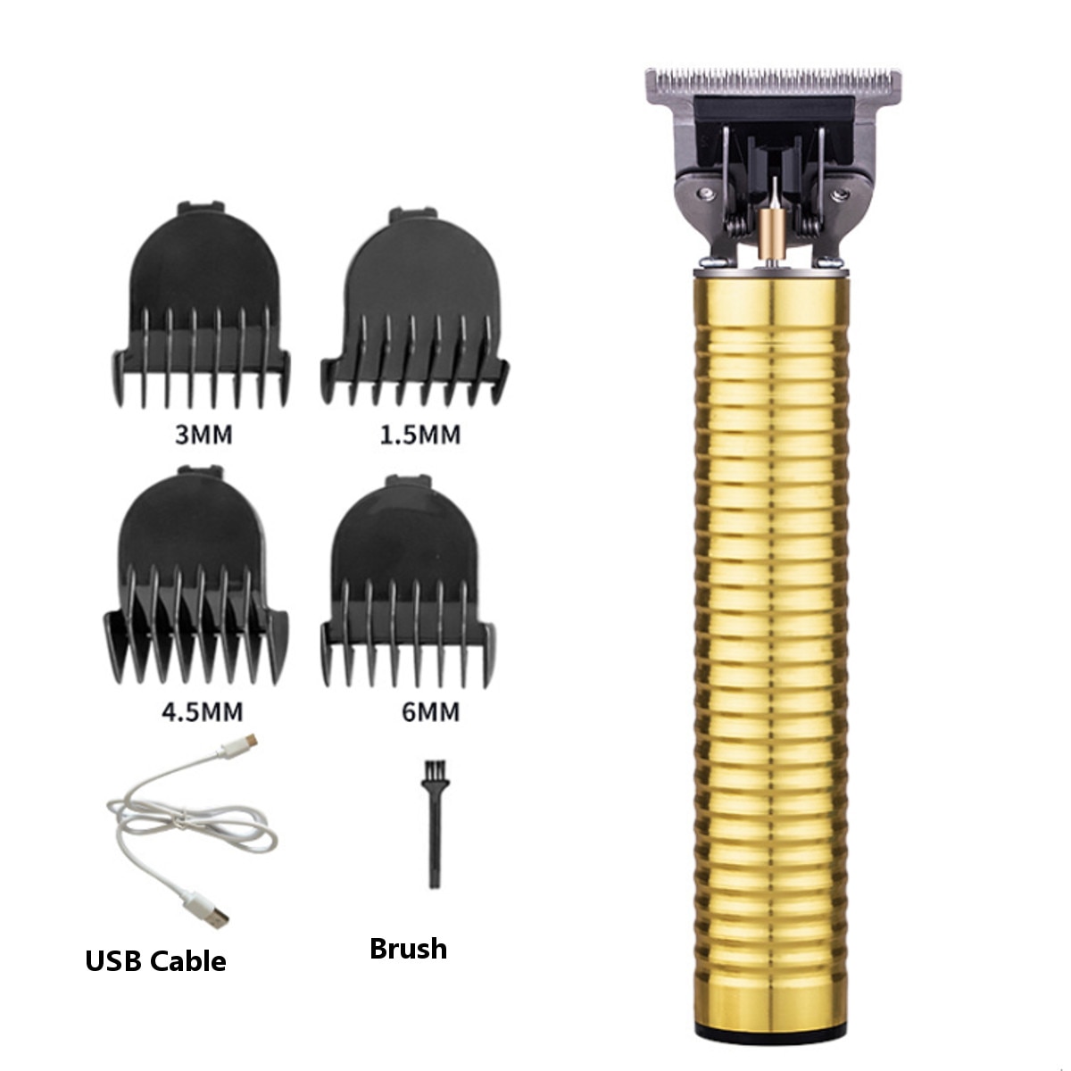 8in1 Hair Trimmer T-Outliner Skeleton Heavy Hitter Cordless Trimmer Men 0mm Baldheaded Hair Clipper Finish Hair Cutting Machine: 4