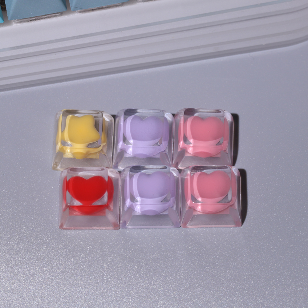 keycaps Voor mechanisch toetsenbord Game Backlit Keycap meisje schattig cadeau ESC Key Transparante cartoon persoonlijkheid Keycap Cherry MX Axis: Goud