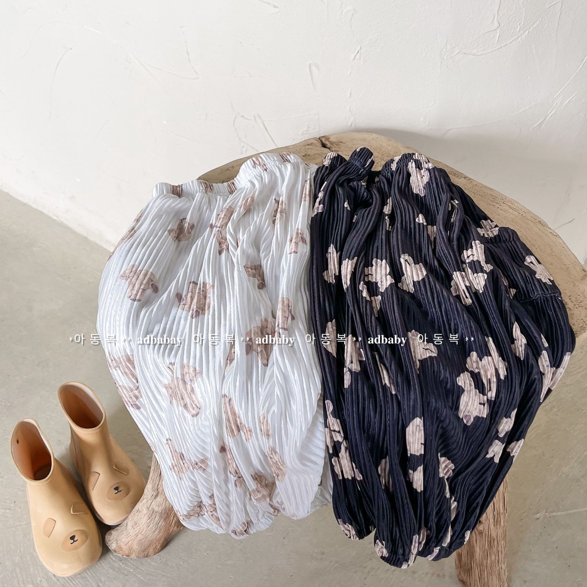 2022 Summer Children Trousers Cute Bear Print Girls Mosquito Pants Thin Cotton Kids Harem Pants Baby Pants Boys Casual Pants