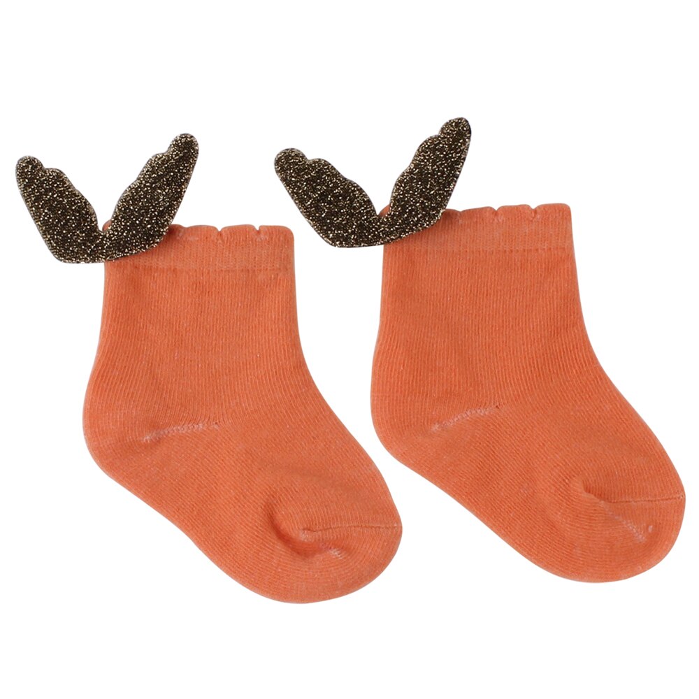 Baby Santa Socks Kids' Cute Angel Socks Soft Cotton Blends Casual Crew Sock with Wings: Orange / 1 to 2T