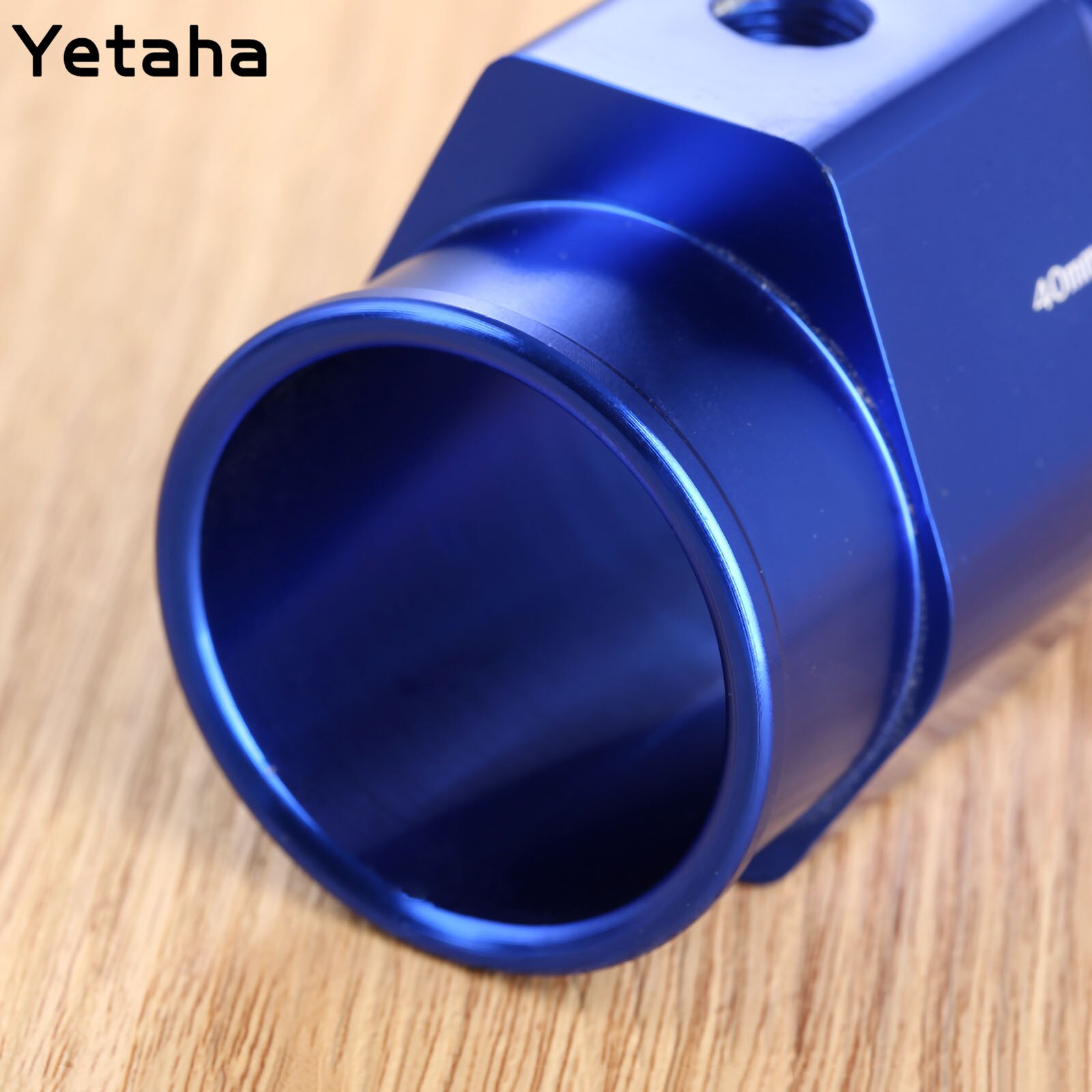 40mm Blue Auto Car Water Temperature Sensor Water Temp Joint Pipe Hose Adapter Water Temp Gauge Meter Aluminium With Clamps