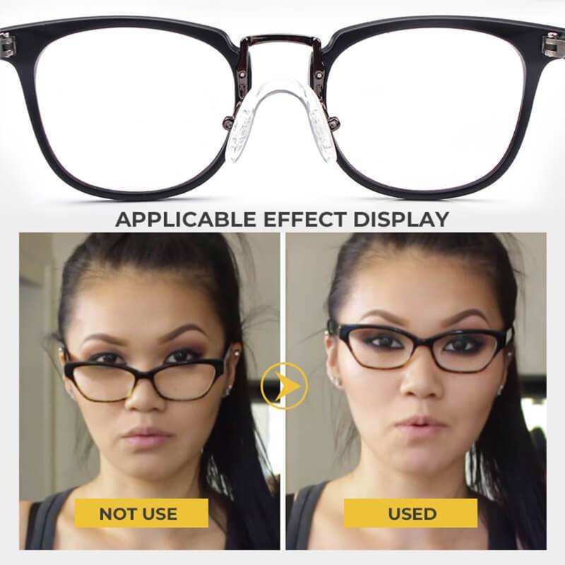 10 plaquettes nasales souples antidérapantes pour lunettes, en Silicone, avec sangle en forme de U, pont nasal à vis