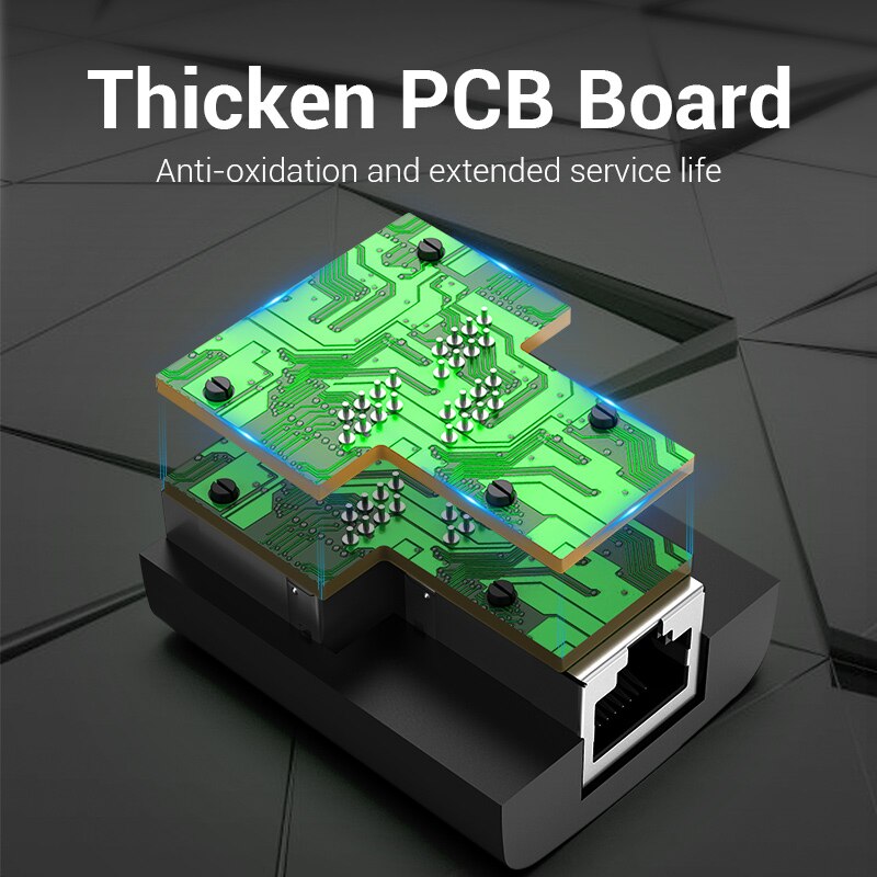 Vention RJ45 Splitter 1 to 2 RJ45 Splitter Network Adapter Female Network Extender Extension Connector for Laptop Ethernet Cable