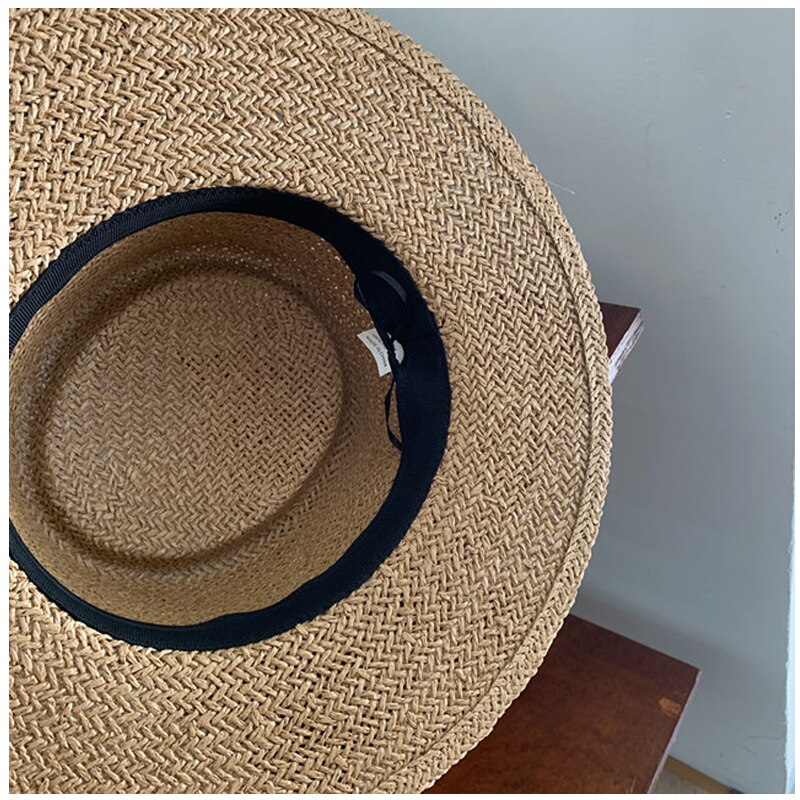 Dameshoeden zonnehoed zomer heren en dames handgeweven breedgerande platte hoed zonnescherm zonnebrandcrème vakantie strand zonnehoed strohoed