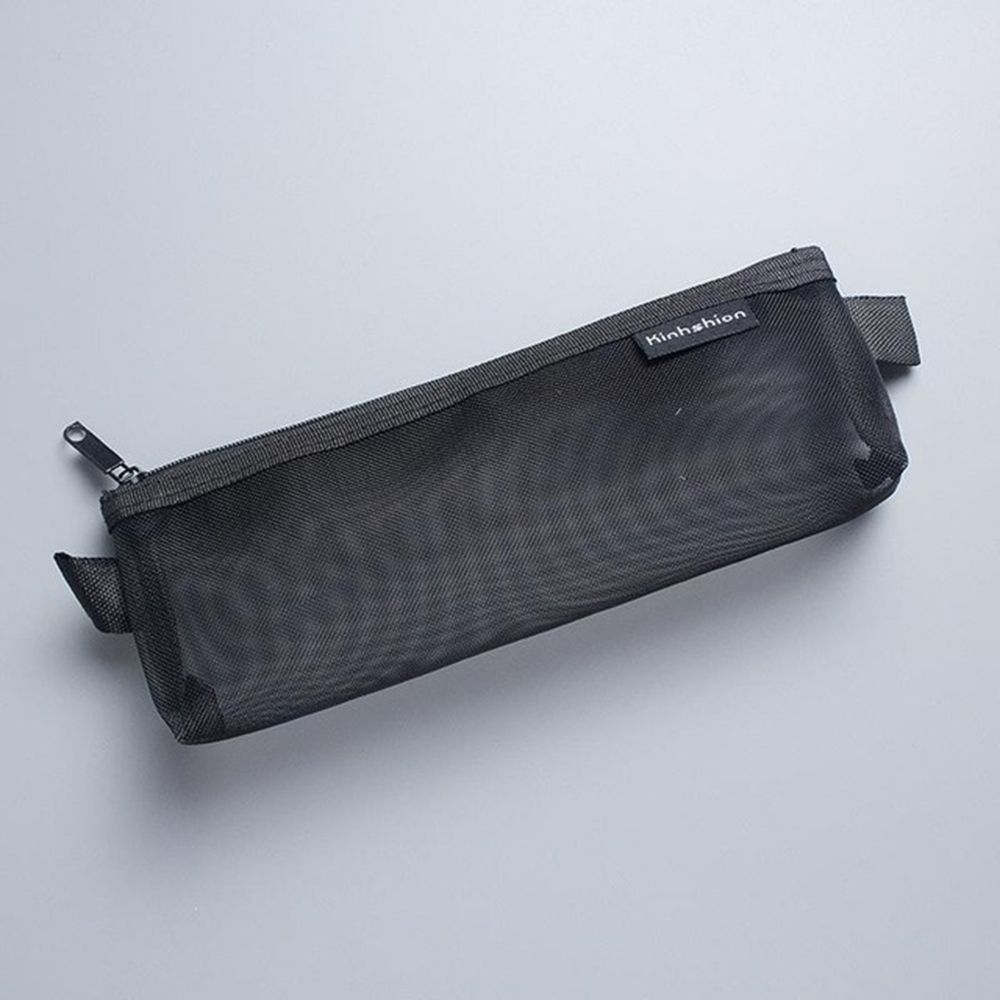 Multifunktionel gennemsigtig mesh skønhed lynlås rejse kosmetik taske bærbar toiletpose makeup taske origanizer: S sort