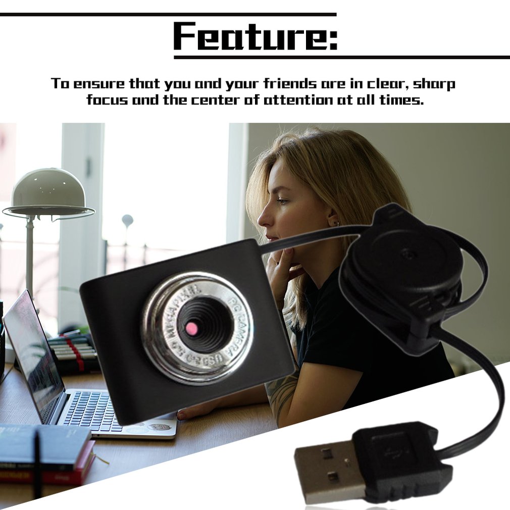 8 Million Pixels Mini Webcam HD Web Computer Camera with Microphone for Desktop Laptop USB Plug and Play for Video Calling