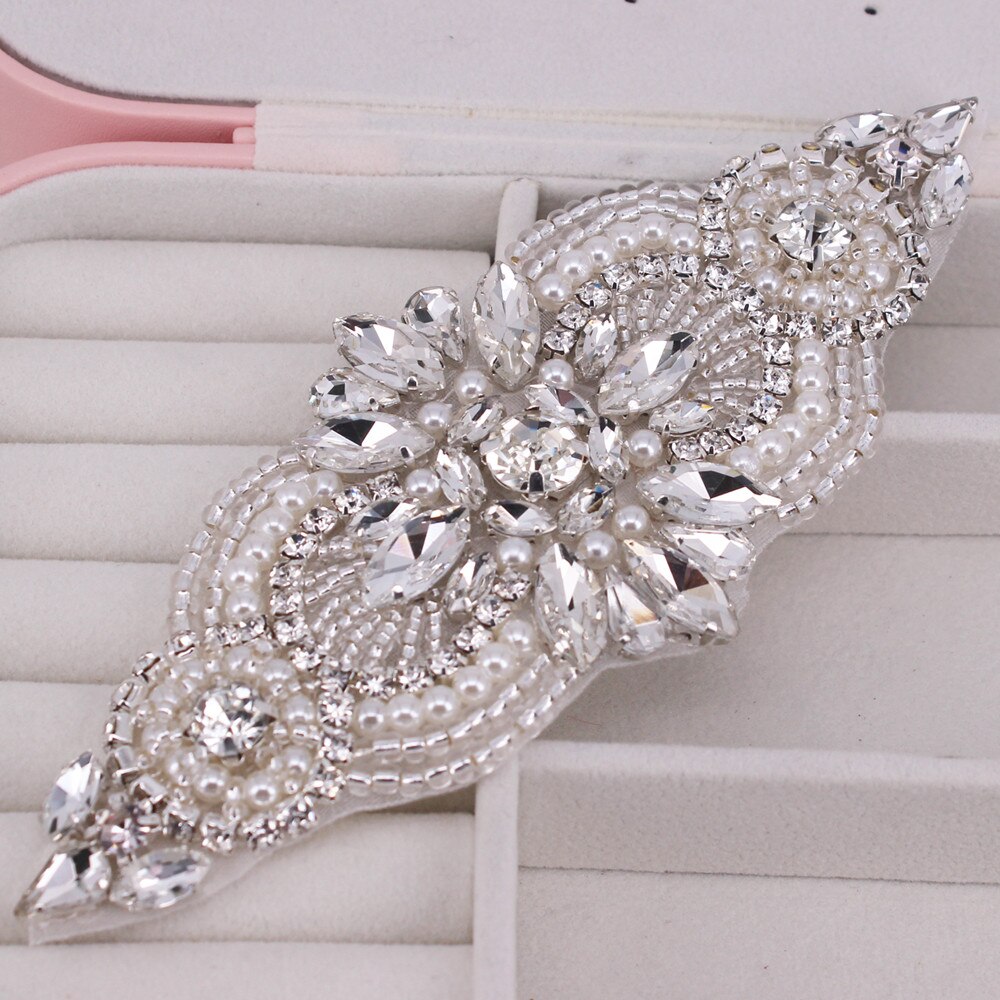 1 stuk gouden applicaties met strass steentjes voor bruiloftsriemen, schoenen, haar, hoeden, sieraden, doe-het-zelf naaien op applicaties met strass steentjes voor bruidsaccessoires
