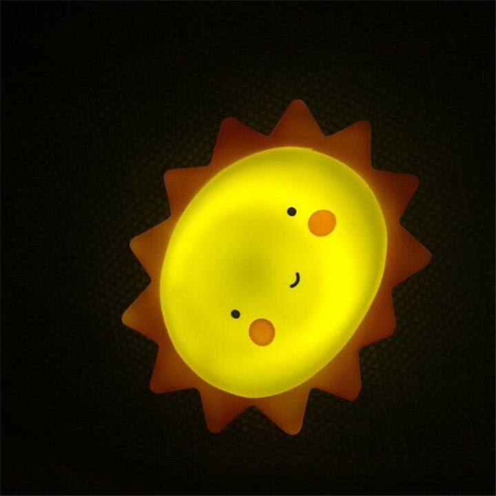 Cartoon Cute LED Kids Sleep Light Silica Gel Luminous Nightlight Lovely Lamp Sun Silicone Baby Room Light Toys: Sun