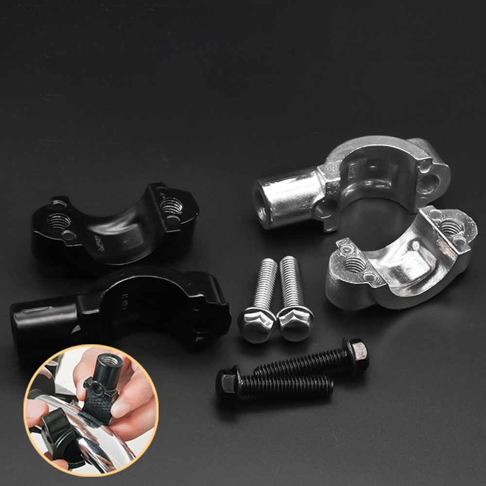 2 Stuks Motorfiets Accessoires Zwart Zilver Spiegel Mount Klem Achteruitkijkspiegel Houder Maat 22 Mm 10 Mm 8mm 10 Mm 25 Mm