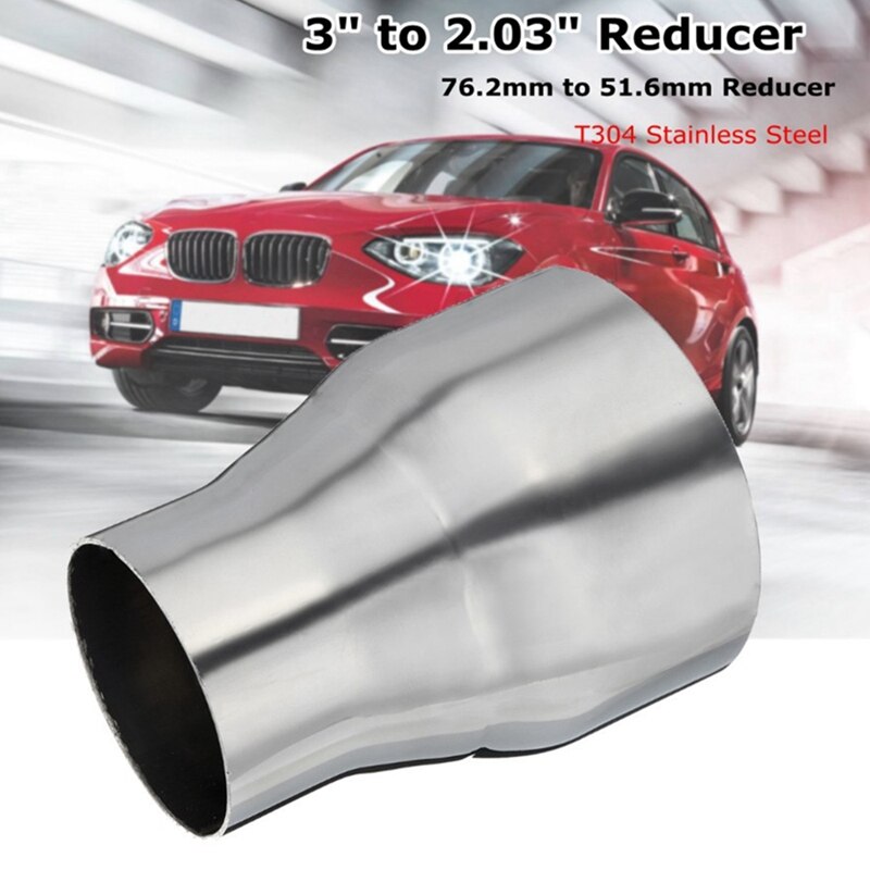 3 Inch ID to 2.03 Inch OD Stainless Steel Flared Car SUV Exhaust Reducer Connector Pipe