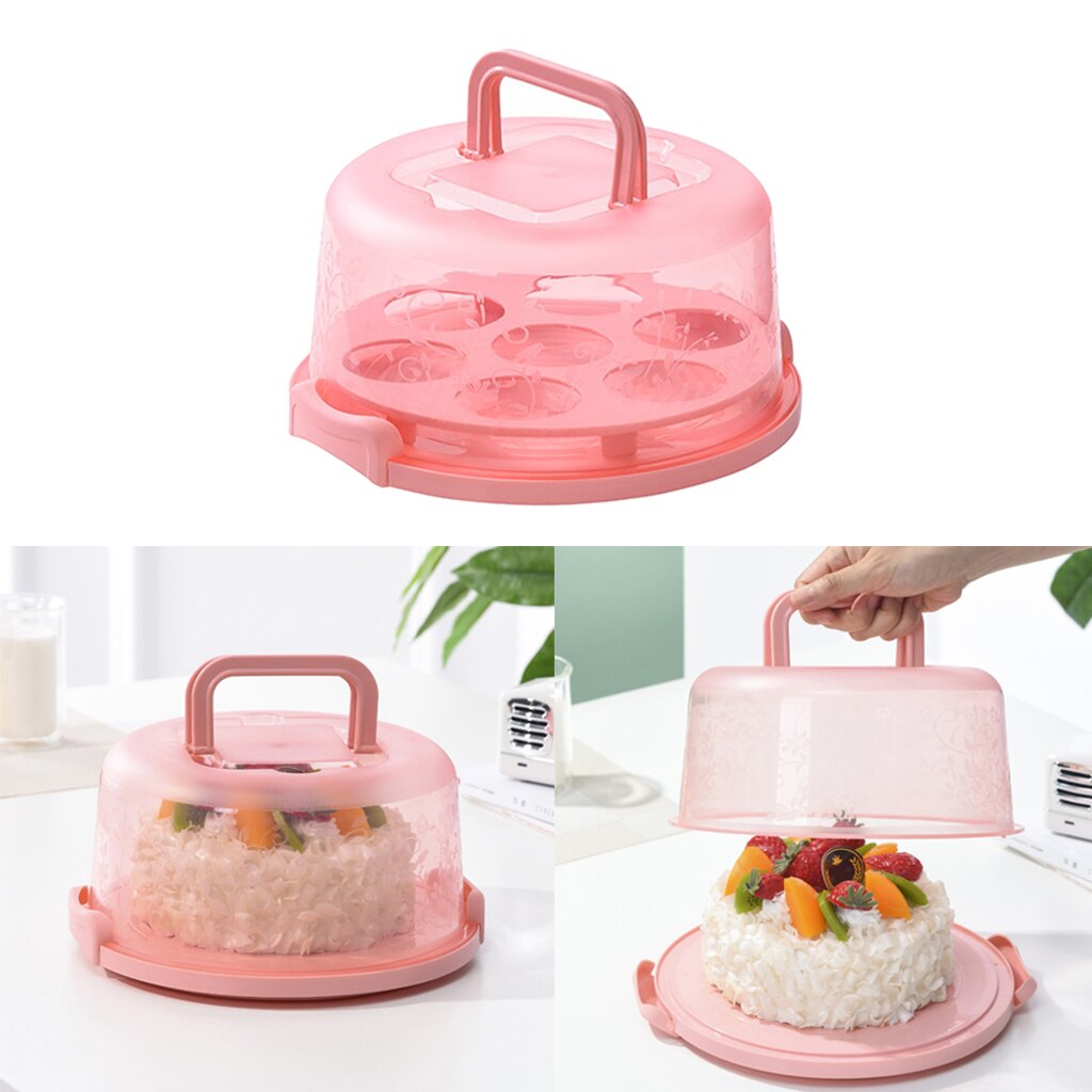 Cake cupcake muffin houder met opvouwbare handgreep doorschijnende koepel