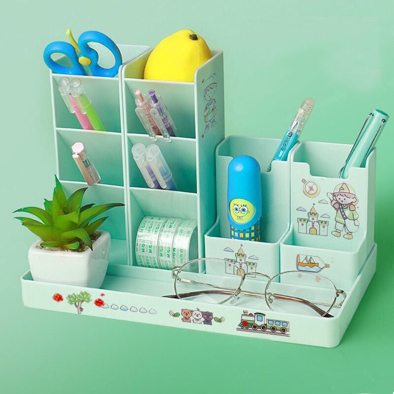Large Capacity Desk Pen Holder Pencil Storage Box Desktop Organizer Stand Case School Office Stationery