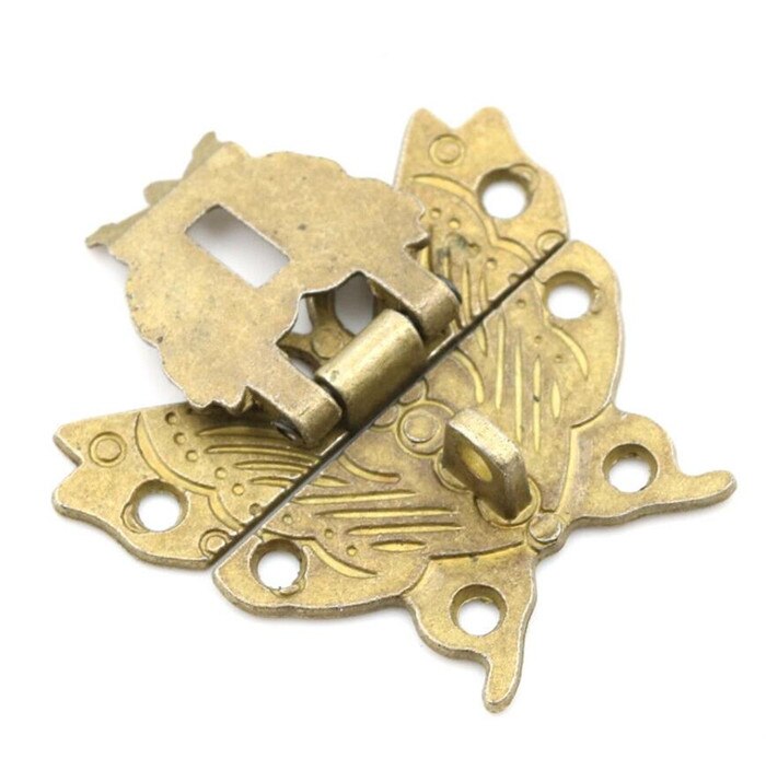 Retro Chic Butterfly Latch Catch Jewelry Wooden Box Lock Hasp Pad Chest Lock