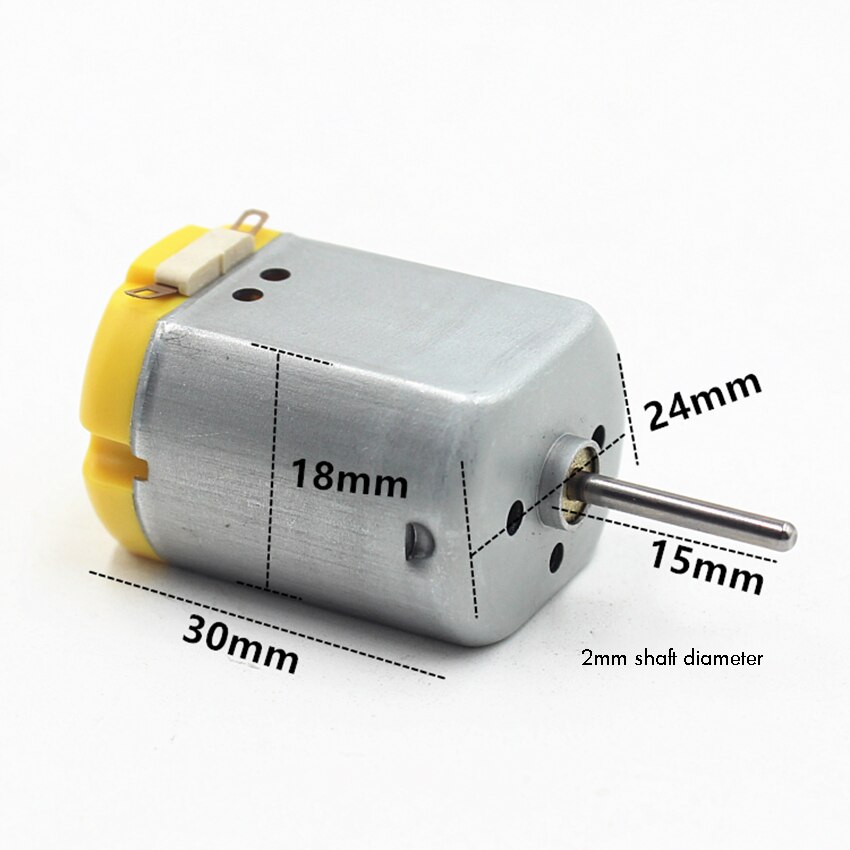 15mm Long Shaft 280 Flat DC Motor Micro Motor for DIY Technology Models, DC7.4-12V High Speed Motor, Shaft Diameter 2mm