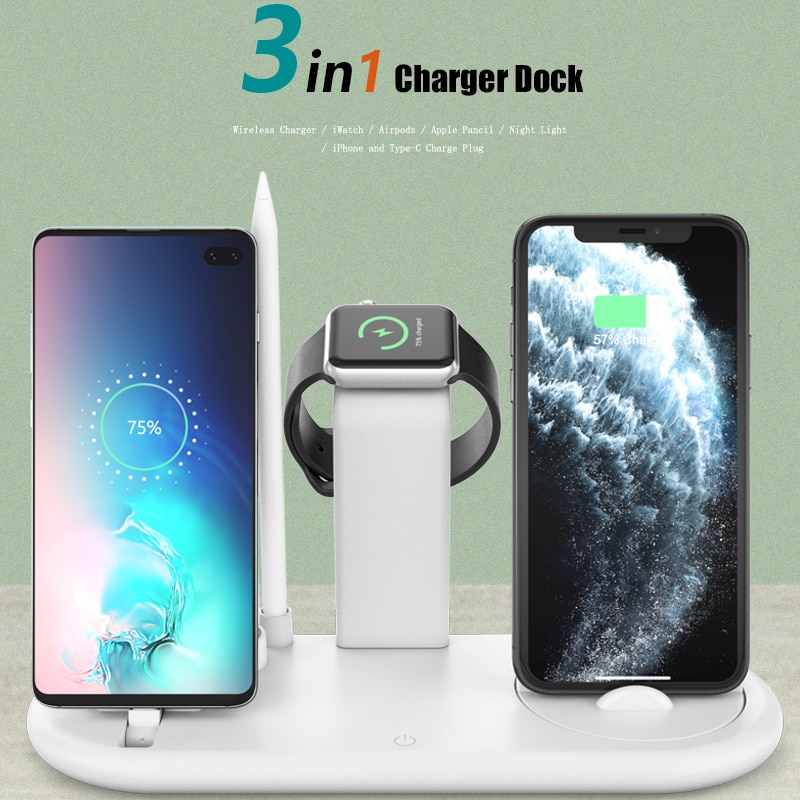 7 in 1 QI kabellos Ladegerät aufladen Dock Bahnhof Pro Apfel Airpods Android Uhr aufladen Pro IPhone 11 Profi Xiaomi Telefon Halter