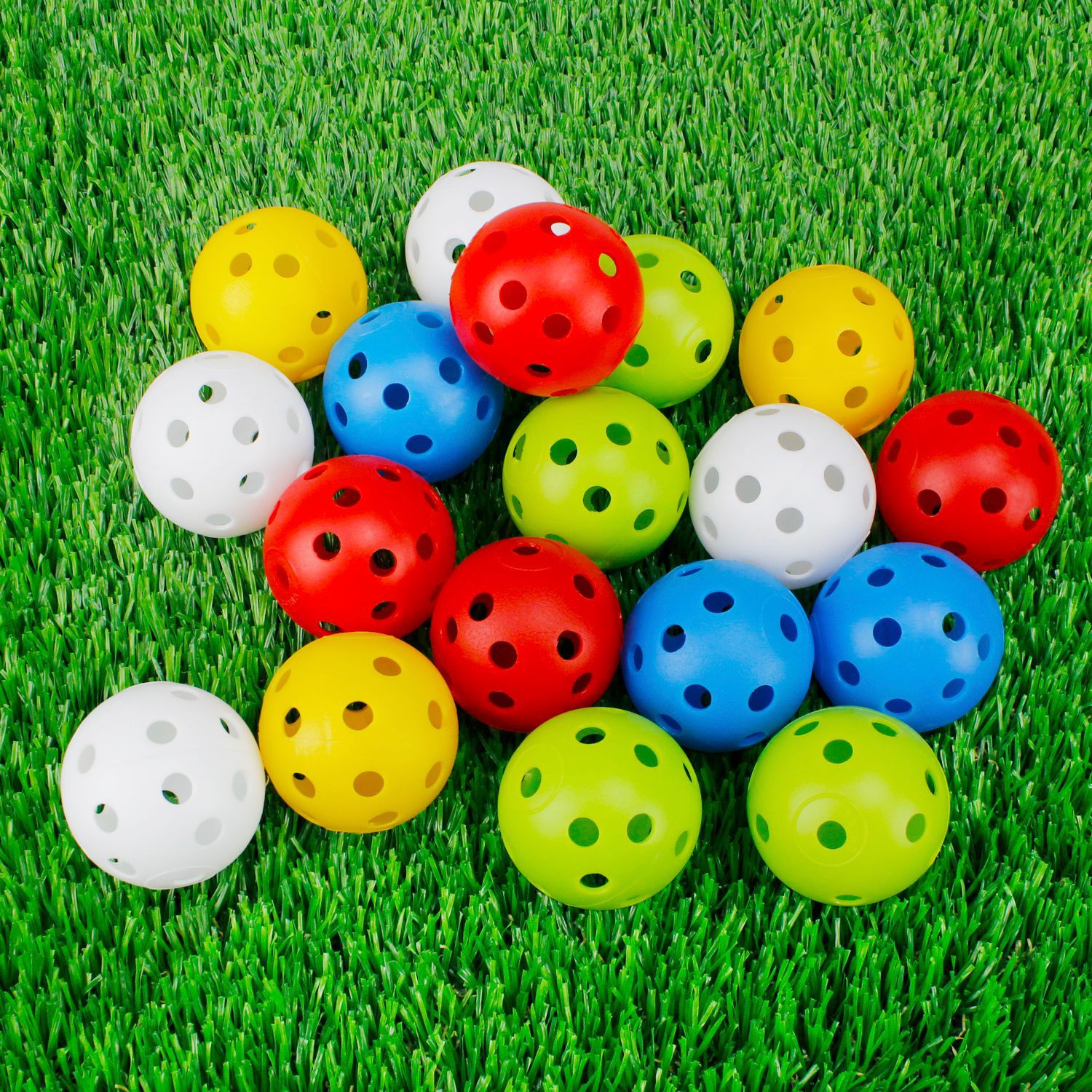 Pelotas para practicar Golf, pelota hueca de plástico para entrenamiento, de colores, de flujo de aire, para practicar, rango de conducción, 12 Uds.