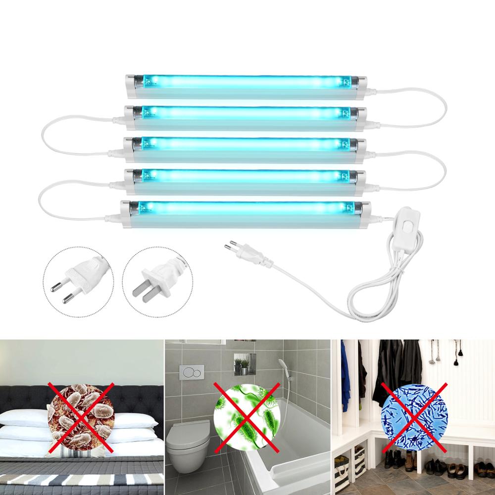 50W UV Sterilizer Lamp 110V 220V T5 Tube UVC Quartz Disinfection Germicidal Led Table Bulb EU US Power Timer Ultraviolet Light