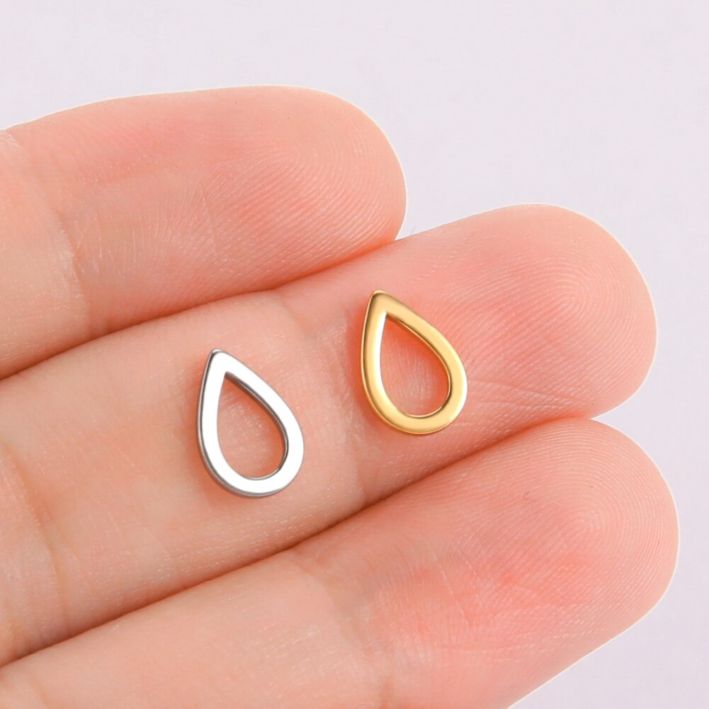 EUEAVAN-5 unids/lote de abalorios de acero inoxidable para la fabricación de joyas, colgante cuadrado triangular geométrico para pulseras, pendientes, accesorios