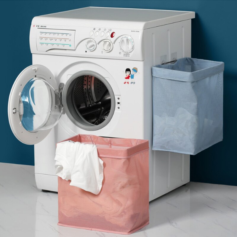 Vægmonteret vasketøjskurv husholdningsopbevaringskurv badeværelse vasketøjskurv multifunktionel opbevaringskurv