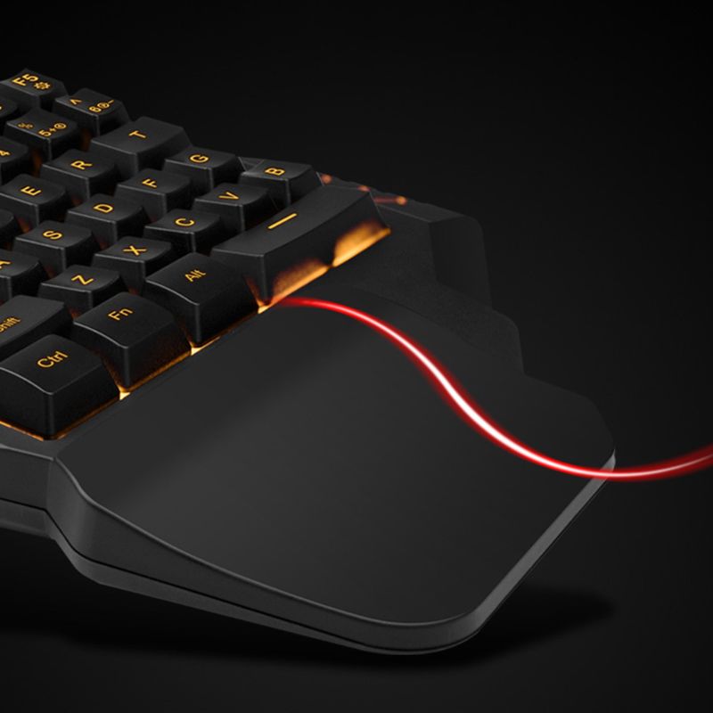 One-hand Gaming Keyboard Portable One Hand Mechanical Wired Colorful Backlit Macro Definition Gaming Keyboard