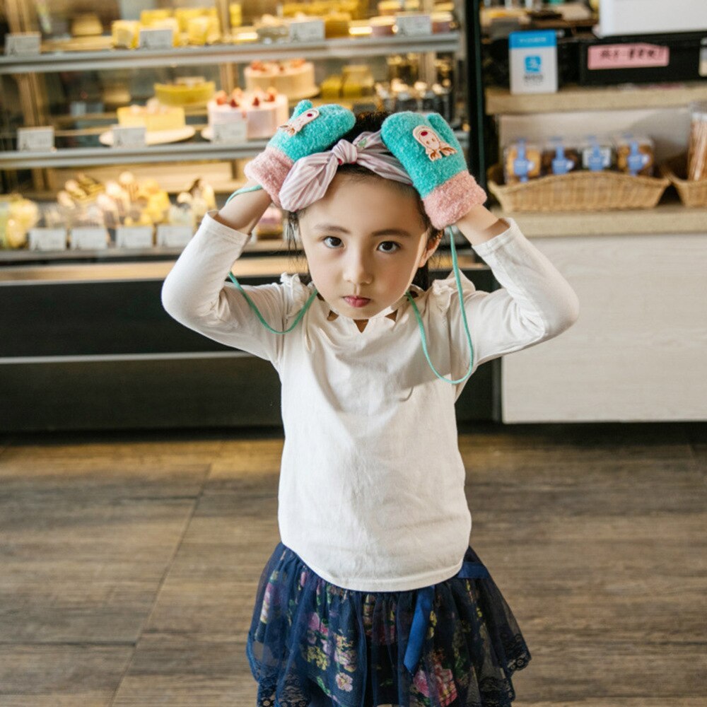 Manopla con estampado de ciervo Unisex para niños, protector de manos cálido de invierno, cobertura completa, interior y exterior, 1 par