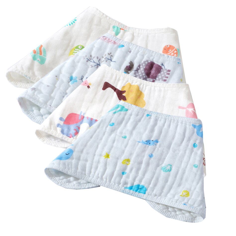 Elinfant 4 Teile/satz 6 Schichten 100% Baumwolle Musselin Multifunktionale Handtuch Spucktücher Für Neugeborenen Baby Bauch Geschmack, pflege Handtuch, Etc.: fisch