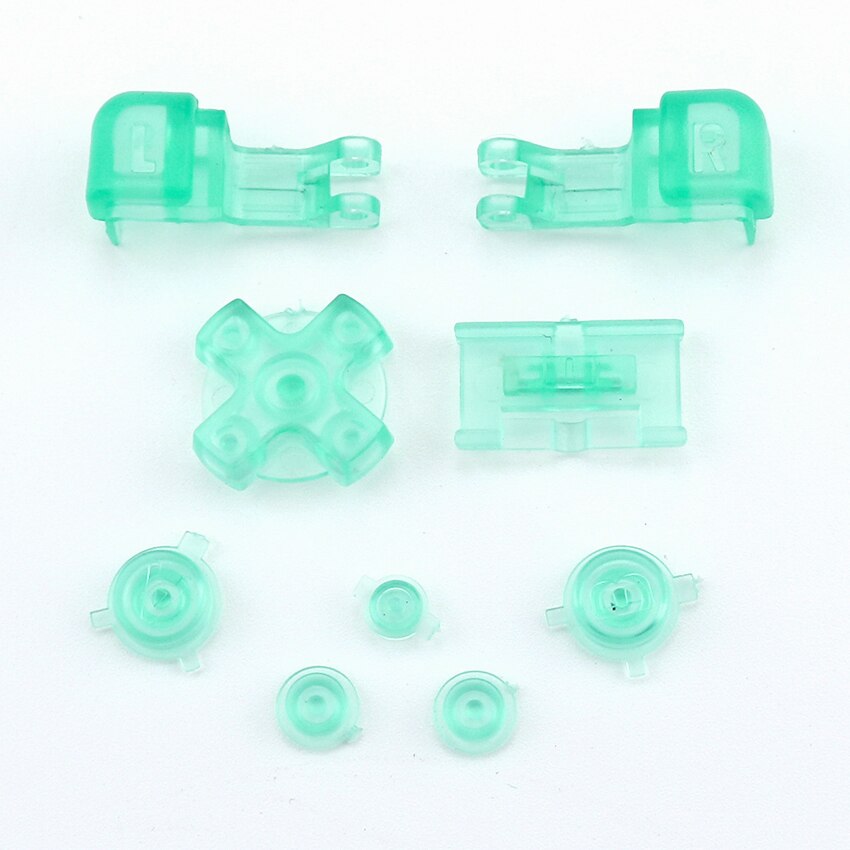 JCD 1 set Multicolore di Plastica Pieno Bottoni Set Per GameBoy Advance SP Power On Off Pulsante per GBA SP R L A B D-Pad Bottoni: P Clear Green