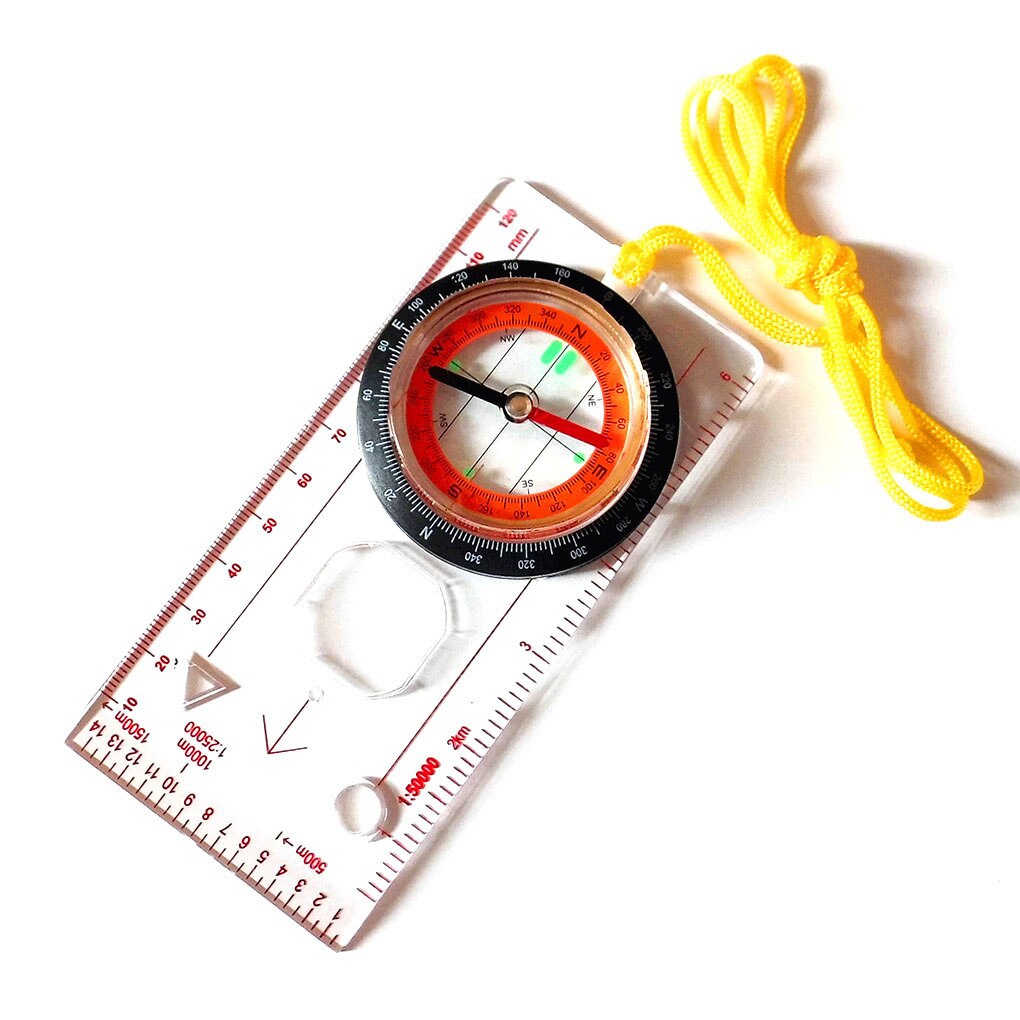 Portable Outdoor Map Reading Ruler Scouting Camping Hiking Compass Scale Ruler Outdoor Orienteering Tools