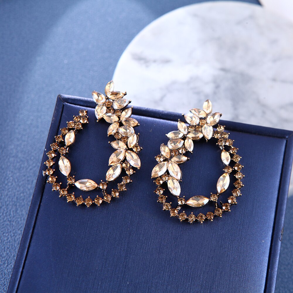 Ztech Luxury Big Champagne Rhinestone Series Vintage Earrings For Women Gilrs Statement Trend Boho Jewelry Brincos Pendientes: 18