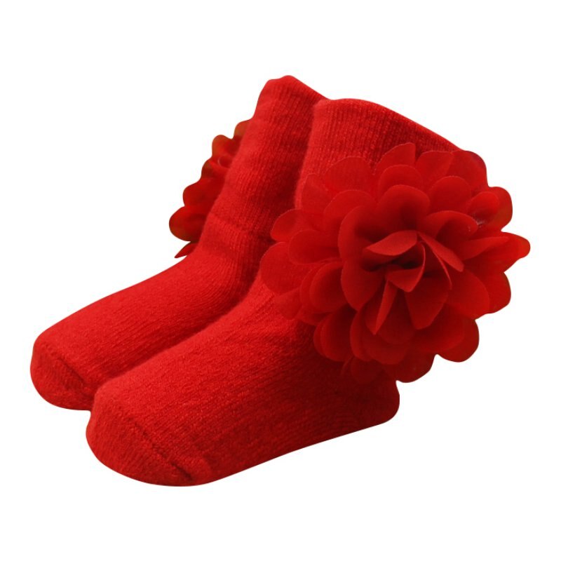 Hilittlekids 0-6 Mese bambini piccoli Neonati Caviglia Calzini E Calzettoni Del bambino Principessa Delle Ragazze Fiori Calzini E Calzettoni: Rosso