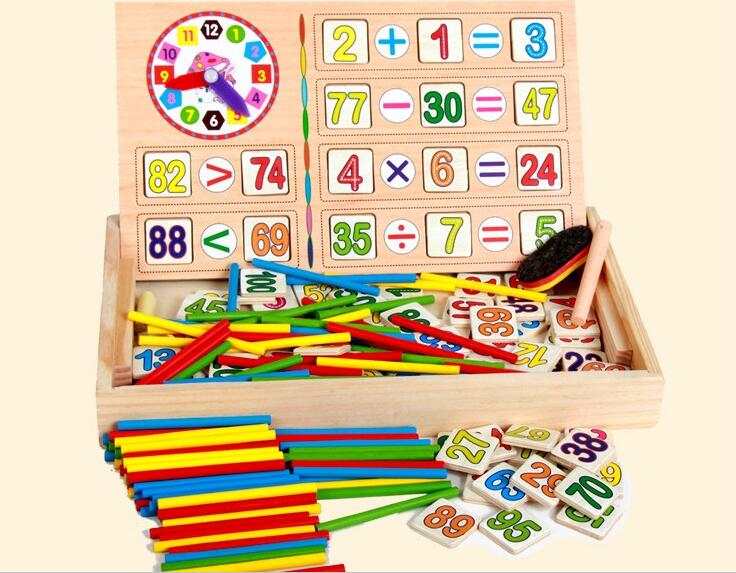 Children&#39;s Mathematics Teaching Aids In Addition And Subtraction Count Number Sticks Wood Enlightenment Educational Toys