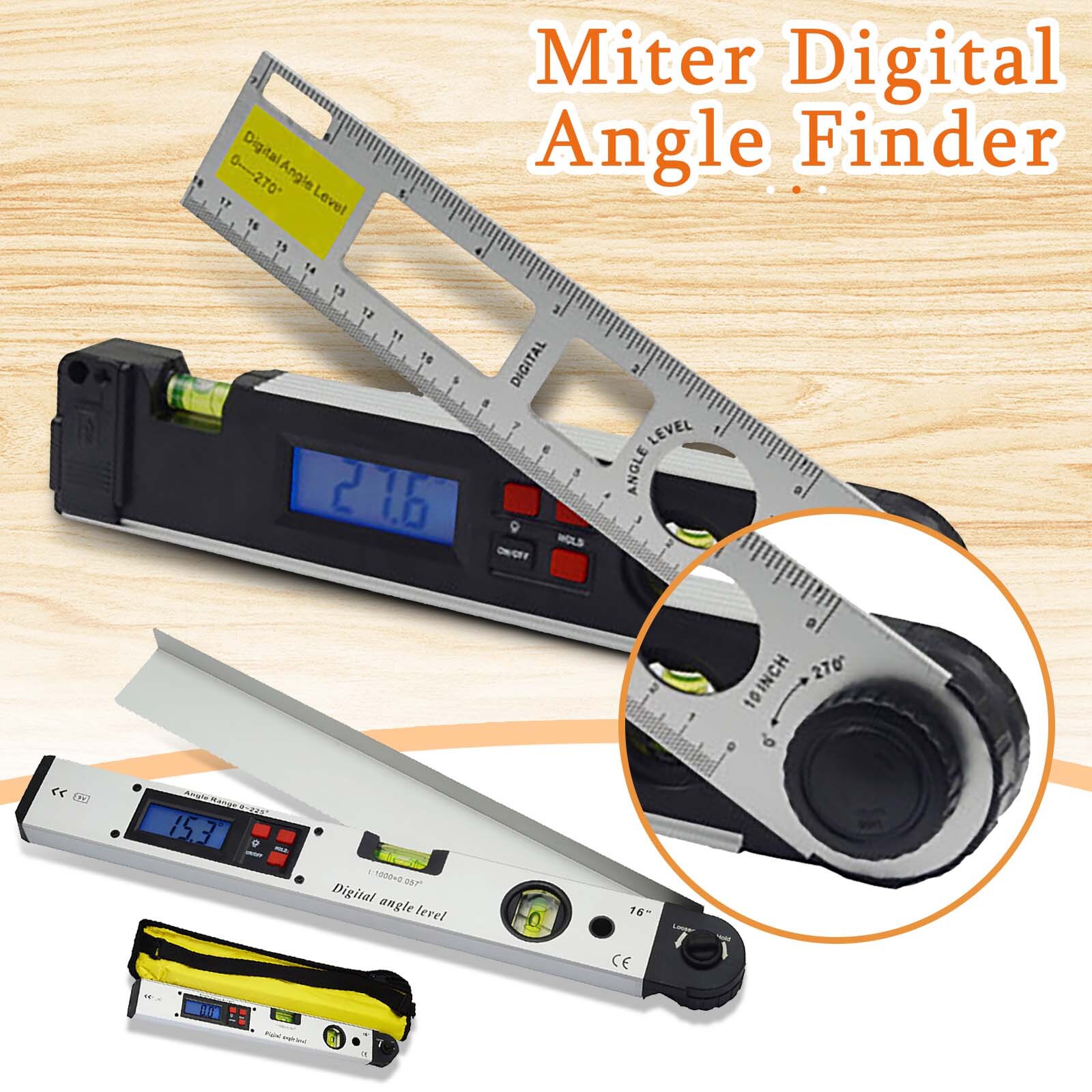 #55 Woodworking Miter Digital Angle Finder Protractor Cut Calculator Level Tool Level Measuring Gauge Meter Inclinometer Ruler