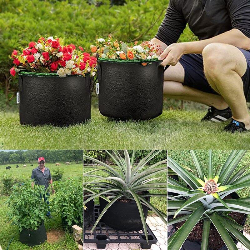 2/3/5/7/10 Gallon Felt Planter Growing bag Gardening Vegetable Grow Bag Potatoes Flower Plant Fabric Grow Pot Garden Tools