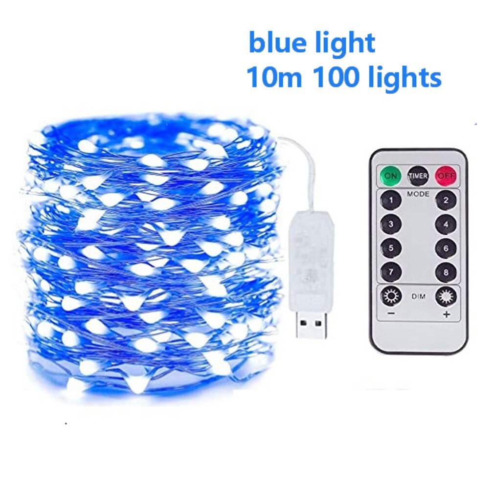 USB LED String Light Remote Control 5M/10M 50/100LED Fairy String Light 20M Copper Wire for Wedding Christmas Decor lamp: 8