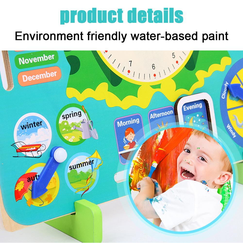 Kalender Uhr Multifunktions Frühen Lernen Puzzle Baby Kognitiven Lernen Zeit Saison Wetter Monat Holz Frosch Puzzle Uhr