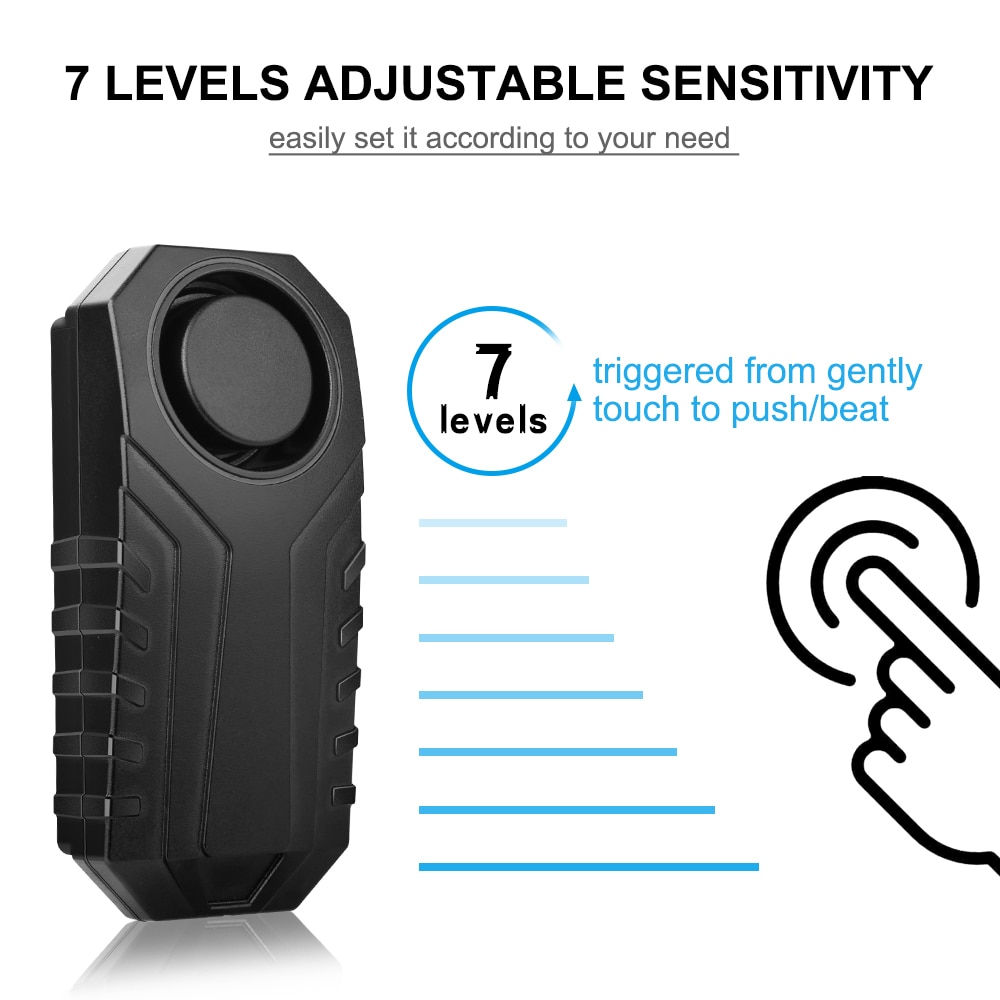 Elecpow Anti-Theft Vibration Bicycle Alarm Remote Control 113dB Loud Alarm Sensor Wireless Waterproof Bike Motorcycle Security