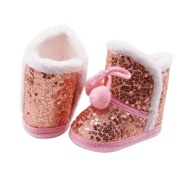 Winter Girls Boots Children Short Boots with Glitter Thicken Snow Field Booties Warm Comfortable for Kids