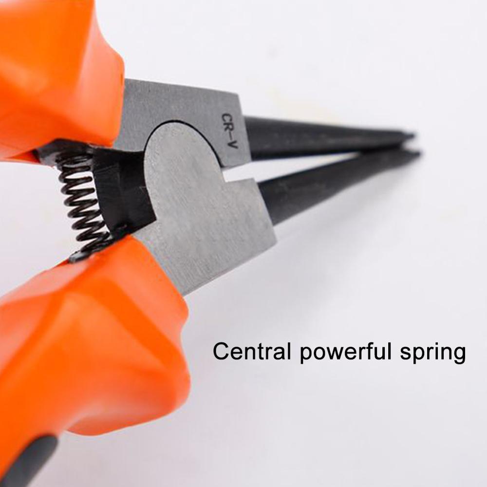 Portable Multifunctional Internal External Retaining Clip Circlip Pliers Crimp Tool Snap Ring Bent Straight Practical Hand Tool