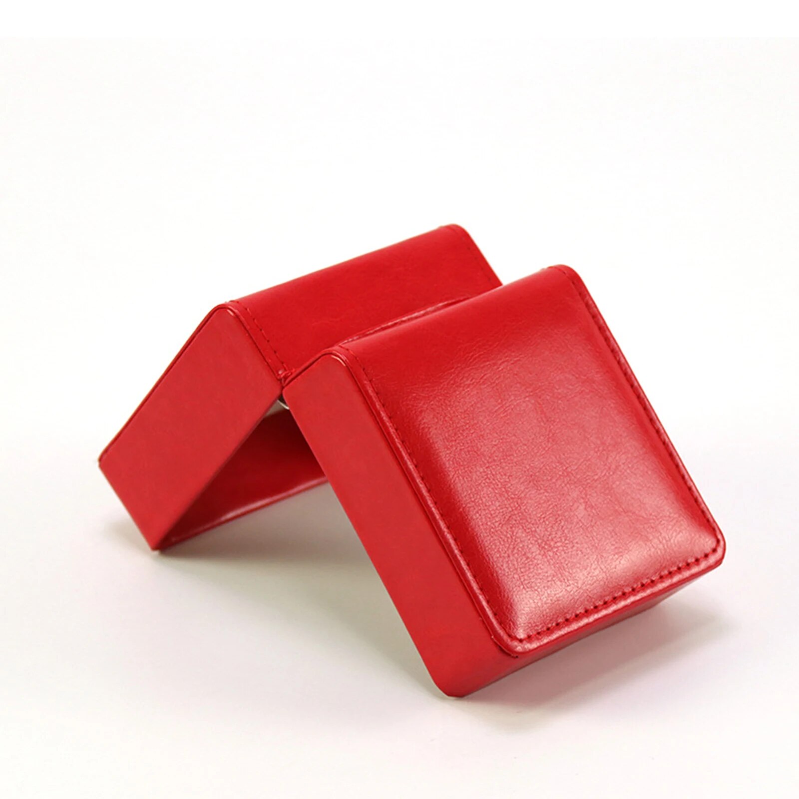 Caja de para reloj individual con almohada, organizador de vitrina de reloj de pulsera de cuero PU para hombres: Azul