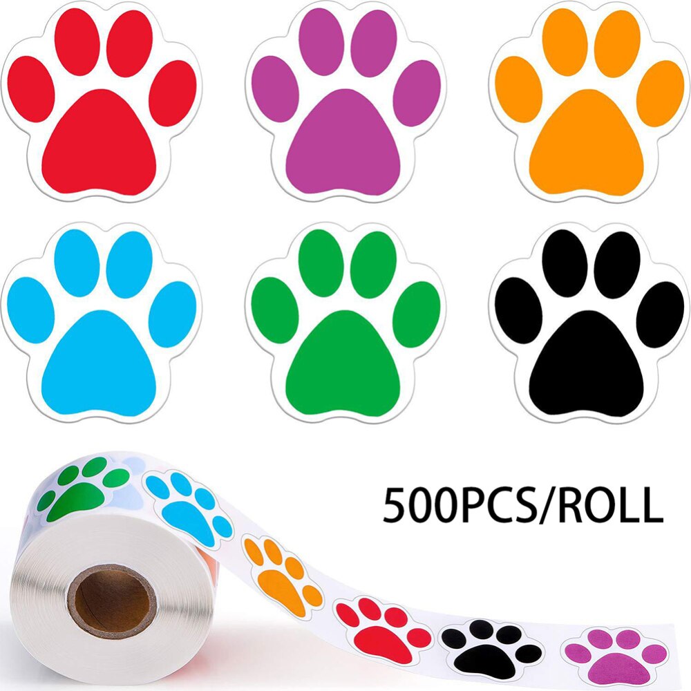 500 Pcs Pootafdruk Stickers Hond Kat Poot Labels Stickers Briefpapier Voor Kinderen