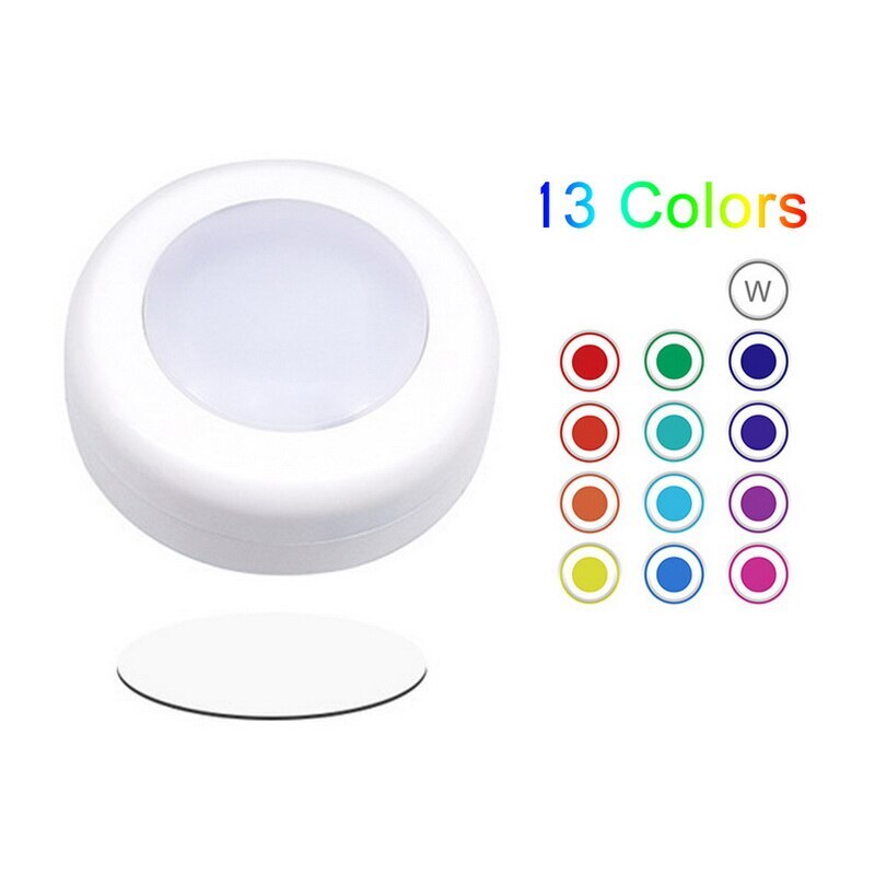 LED Color Changing Puck Lights Dimmable Under Cabinet Lights With Remote Control For Kitchen Stairs Closet: 13 colors