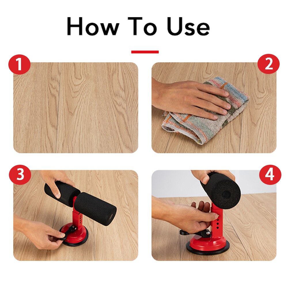 Push Up Trainer Portable Suction Sit Up Bar Push Up Trainer Muscle Training Equipment with 4 Adjustable Heights