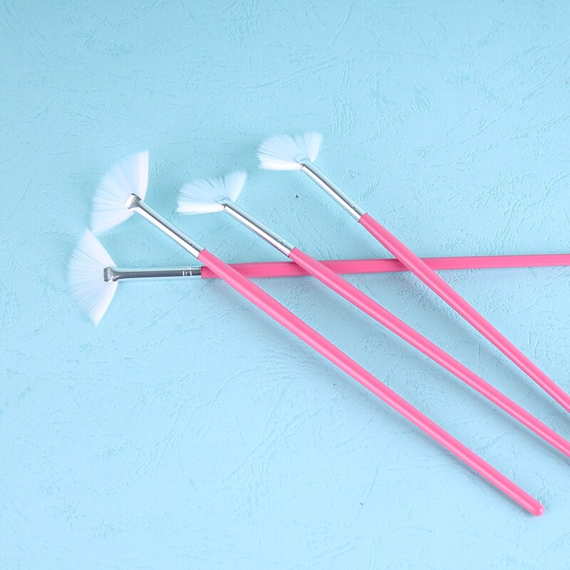 Pincel para uñas arte abanico en forma de abanico, limpieza de polvo, brocha rosa para efecto degradado, para crear manicura, 1 Uds.