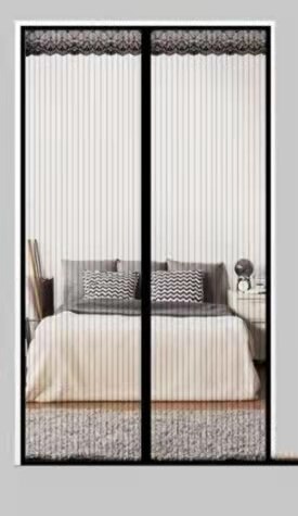 Spsil Market Mosquitera Puerta Magnetica,Cortina Mosquitera Para Puertas con imán cierre magnético Automático.tamaño:90x210cm 120x220cm,140x240cm,Envio de España: Negro / 90*210cm