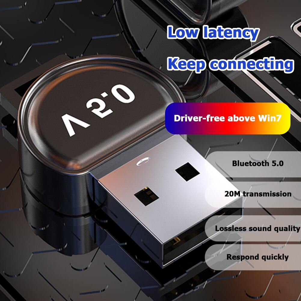 USB Bluetooth 5,0 Adapter Bluetooth Dongle 5,0 Absender Bluetooth Empfänger Mini Audio- Adapter für Computer PC Notizbuch Musik