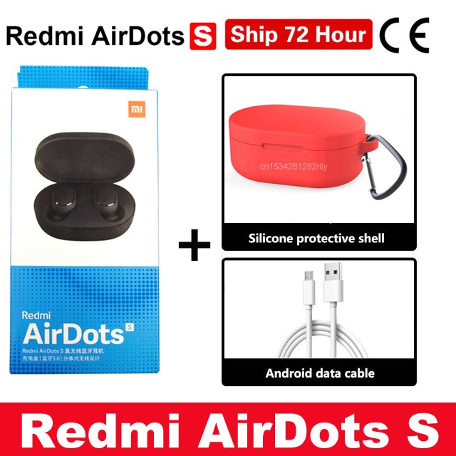 Origina Xiaomi Redmi AirDots 2 In Ear Bluetooth 5.0 Wireless Earphones With Mic Handsfree Earbuds AI Control AirDots Pro 2S 2 SE: Airdots S Cable Red