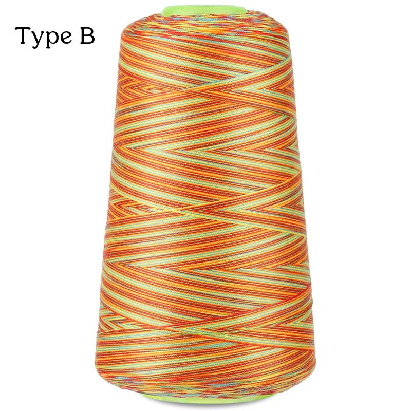 Nonvor 3000 Yards Rainbow Sewing Thread Multifunctional Polyester Sewing Thread for Regular Sewing Quilting Overlock Embroidery: Type B