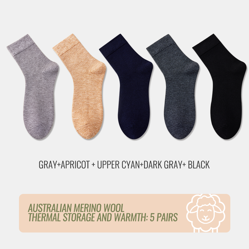 MiiOW calcetines de lana merina para hombre, calcetines gruesos de invierno con calefacción, botas de nieve de Cachemira resistentes al frío, calcetines de negocios de toalla cálidos marrones Retro: Dorado