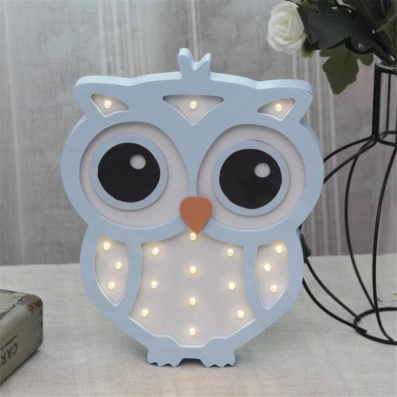 Kawaii bois animal lampe LED veilleuse pour la décoration de la maison lumière enfants veilleuse hibou lampe enfants nouvel an de noël